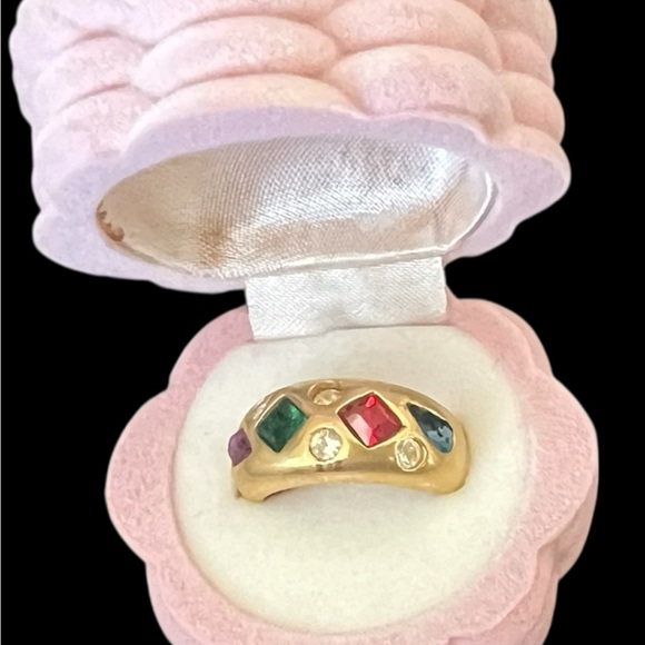 Multi color CZ band ring size 7, NIB - Picture 4 of 11